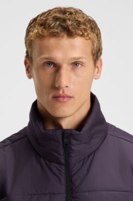 Water-repellent down jacket with sleeve pocket, Purple