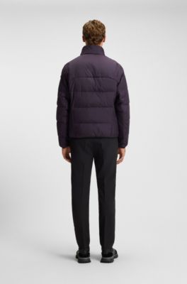 Water-repellent down jacket with sleeve pocket, Purple