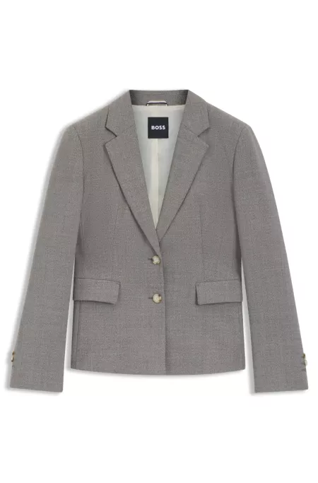 Slim-fit blazer in a patterned wool blend