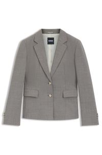Slim-fit blazer in a patterned wool blend, Grey