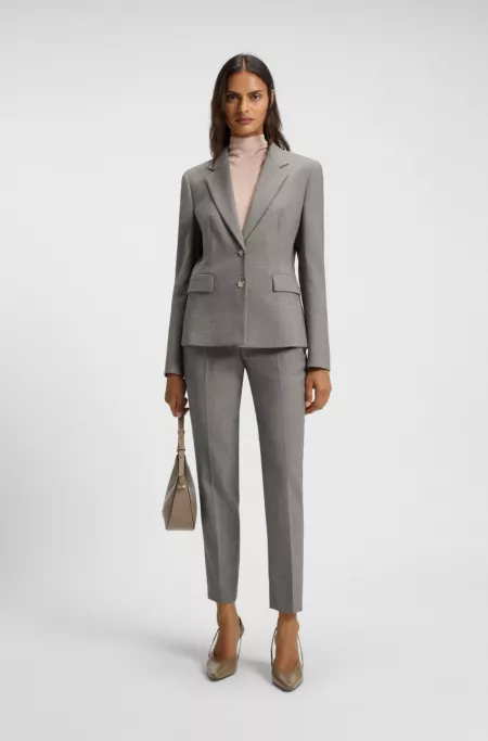 Slim-fit blazer in a patterned wool blend