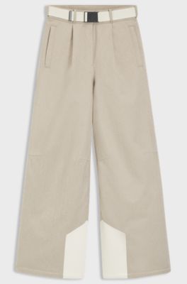 BOSS Ski water-repellent trousers with herringbone weave, Light Beige