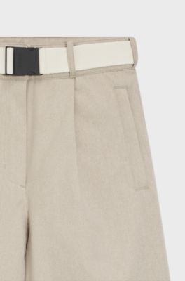 BOSS Ski water-repellent trousers with herringbone weave, Light Beige