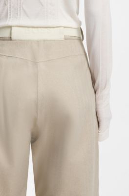 BOSS Ski water-repellent trousers with herringbone weave, Light Beige