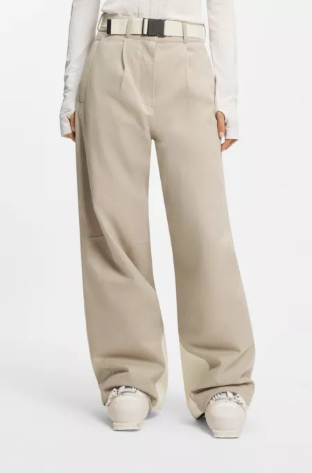 BOSS Ski water-repellent trousers with herringbone weave