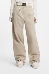 Waterafstotende broek van BOSS Ski met visgraatweefpatroon, Lichtbeige