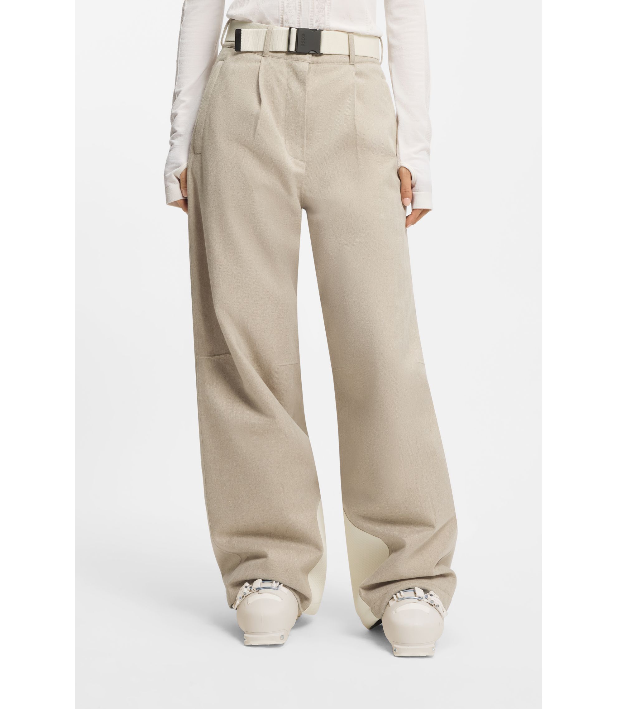 Wasserabweisende BOSS Skihose mit Fischgrät-Webstruktur