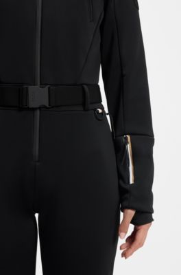 Waterafstotend pak van BOSS Ski met voetbandjes, Zwart