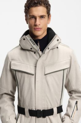 BOSS Ski suit in water-repellent herringbone fabric, Natural