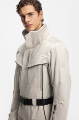 BOSS Ski suit in water-repellent herringbone fabric, Natural