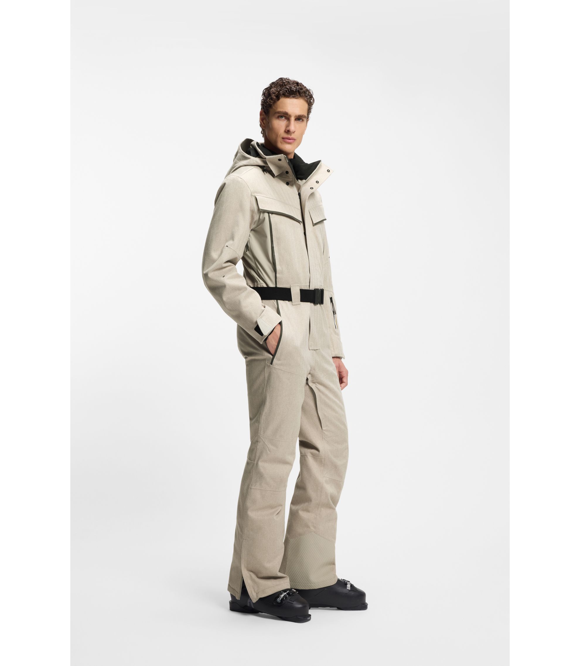 BOSS Skianzug aus wasserabweisendem Gewebe mit Fischgrät-Muster