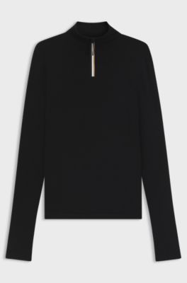 BOSS Ski wool-blend base layer top, Black