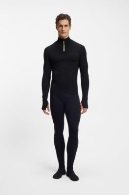 BOSS Ski wool-blend base layer top, Black
