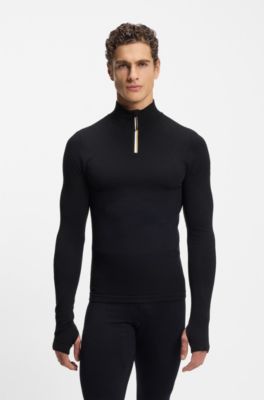 BOSS Ski wool-blend base layer top, Black