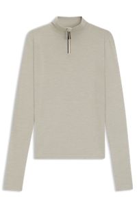 BOSS Ski wool-blend base layer top, Light Grey