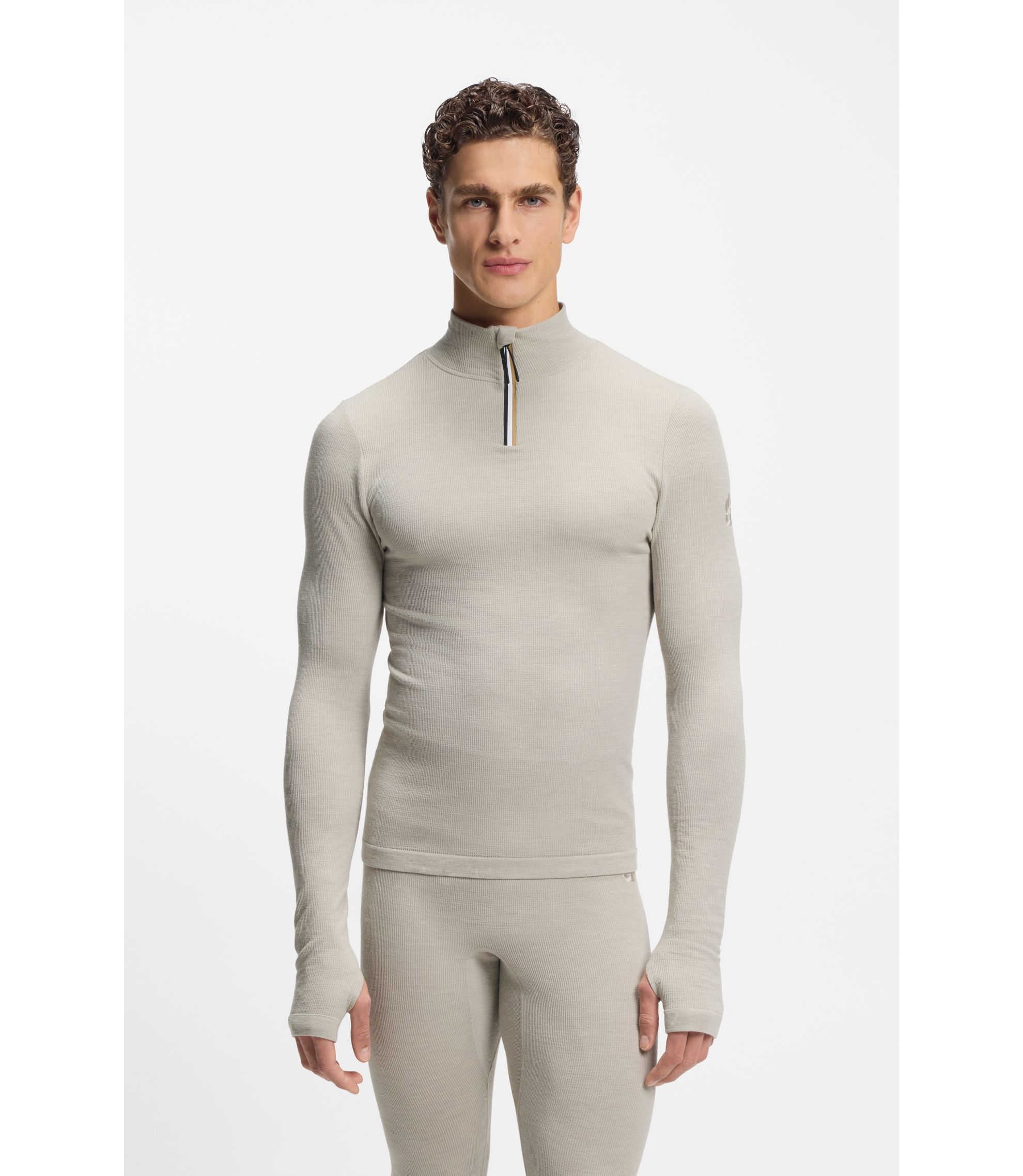 BOSS Ski Baselayer-Top aus Woll-Mix