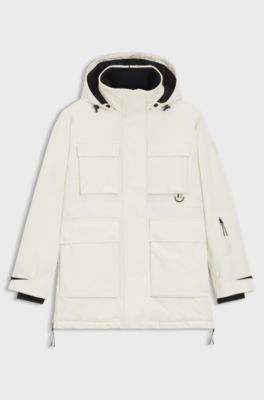 BOSS Ski water-repellent parka jacket, White