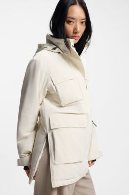 BOSS Ski water-repellent parka jacket, White