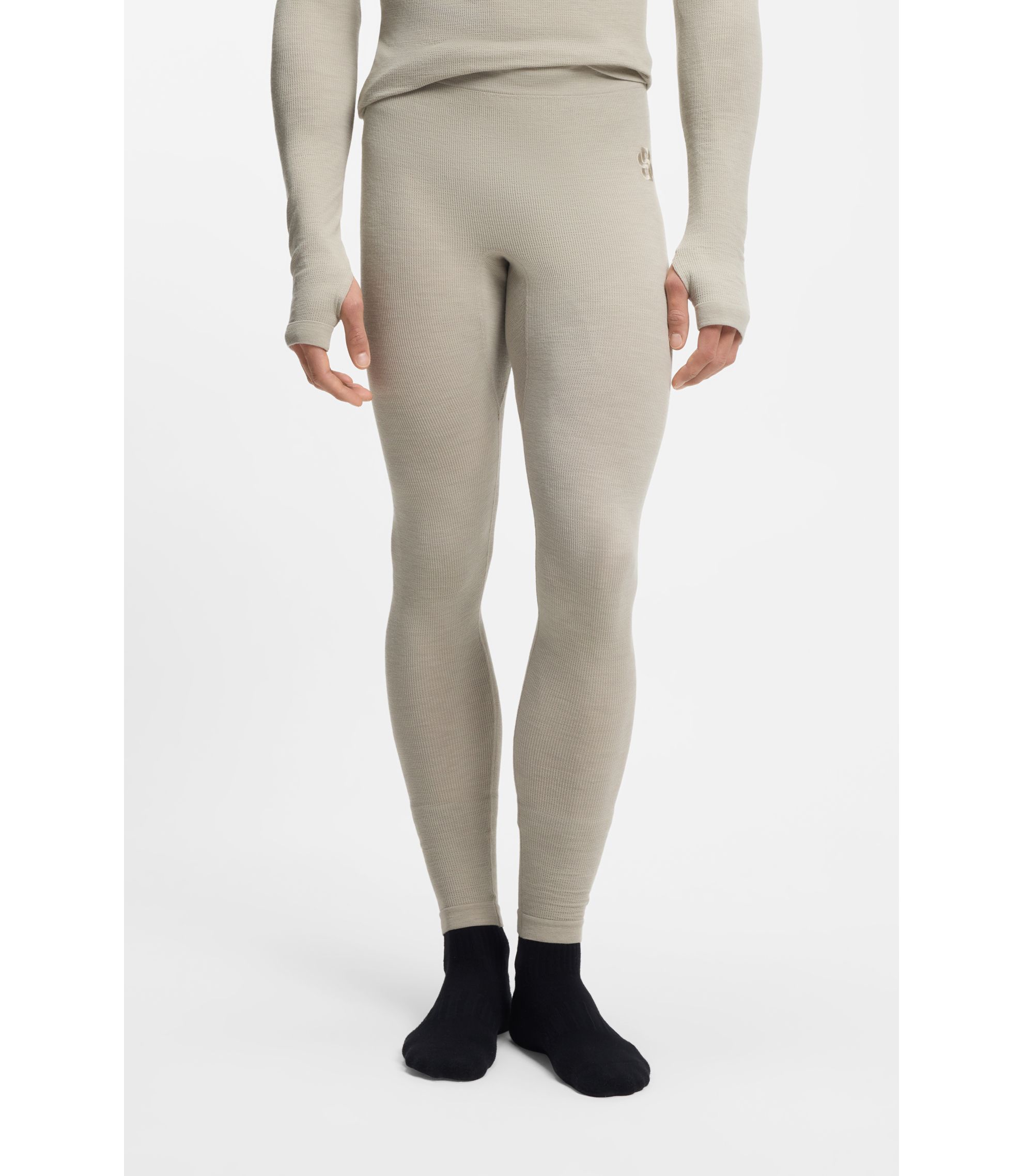 BOSS Ski Baselayer-Hose aus Woll-Mix mit Jersey-Struktur