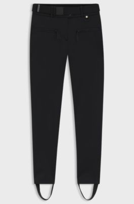 BOSS Ski water-repellent trousers with stirrups, Black