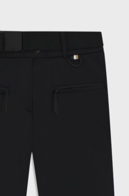 BOSS Ski water-repellent trousers with stirrups, Black