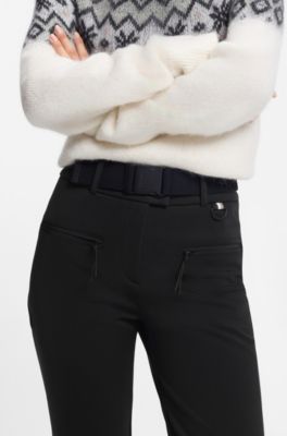 BOSS Ski water-repellent trousers with stirrups, Black