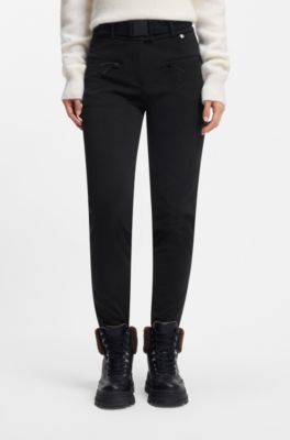 BOSS Ski water-repellent trousers with stirrups, Black