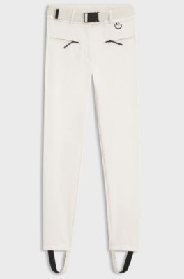 BOSS Ski water-repellent trousers with stirrups, White