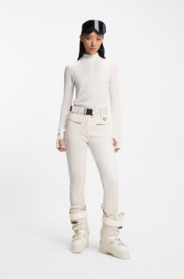 BOSS Ski water-repellent trousers with stirrups, White
