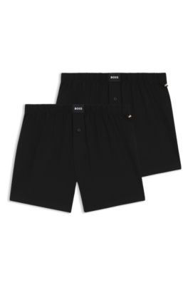 BOSS - Two-pack of stretch-cotton boxer shorts - Black