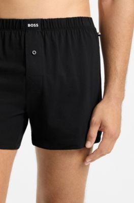 Set van twee boxershorts van stretchkatoen, Zwart