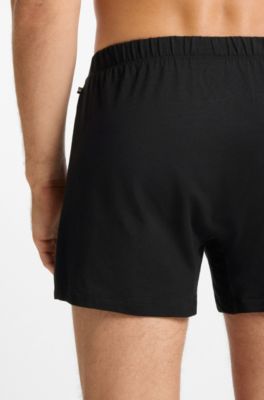 Two-pack of boxer shorts in stretch cotton, Black