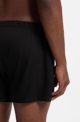 Set van twee boxershorts van stretchkatoen, Zwart