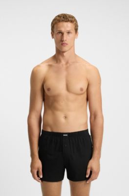 Set van twee boxershorts van stretchkatoen, Zwart