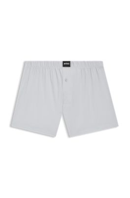 Two-pack of boxer shorts in stretch-cotton jersey, Black / Grey