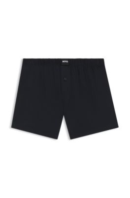 Two-pack of boxer shorts in stretch-cotton jersey, Black / Grey