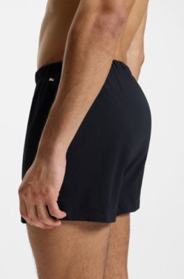 Two-pack of boxer shorts in stretch cotton, Dark Blue / Light Blue