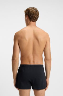 Two-pack of boxer shorts in stretch-cotton jersey, Black / Grey