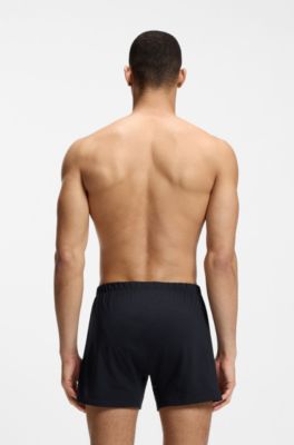 Two-pack of boxer shorts in stretch cotton, Dark Blue / Light Blue
