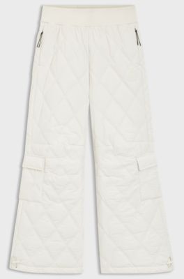 BOSS Ski quilted water-repellent trousers, White