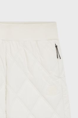 BOSS Ski quilted water-repellent trousers, White