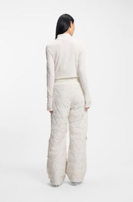 BOSS Ski quilted water-repellent trousers, White