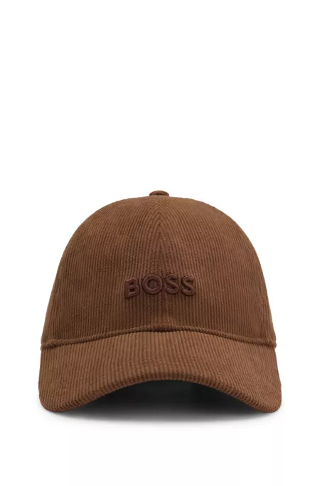Corduroy cap with embroidered logo