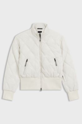 Wasserabweisende BOSS Ski-Steppjacke, Wei&szlig;