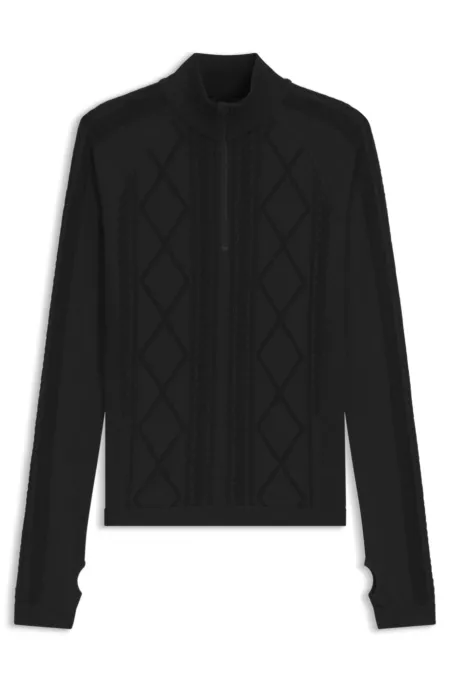 BOSS Ski zip-neck base-layer top in jersey knit