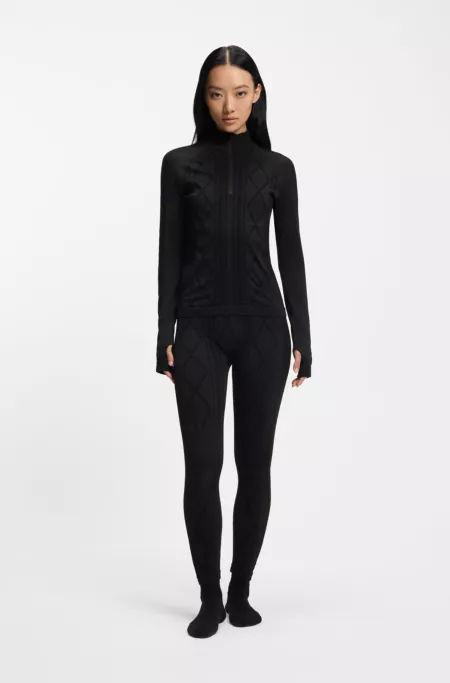 BOSS Ski zip-neck base-layer top in jersey knit