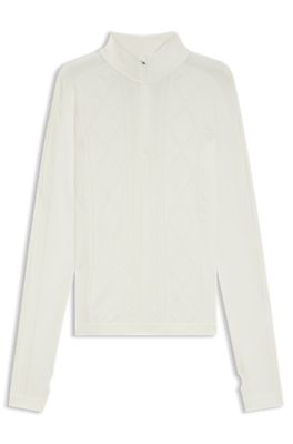BOSS Ski zip-neck base-layer top in jersey knit, Natural