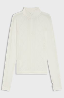 BOSS Ski zip-neck base-layer top in jersey knit, Natural