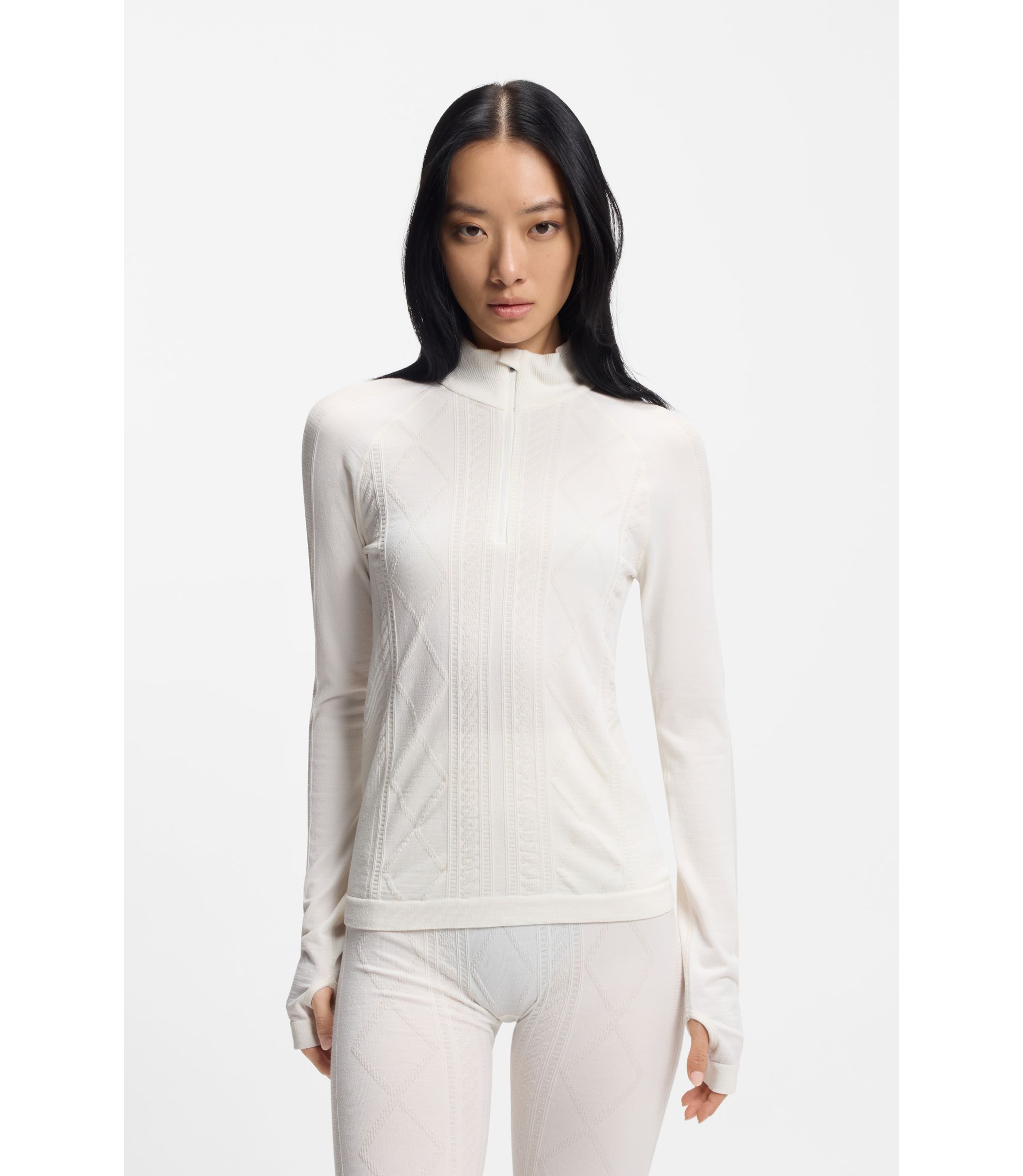 BOSS Ski-Sweatshirt mit Reißverschluss am Kragen