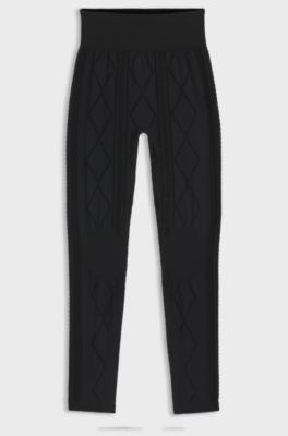 Leggings interiores BOSS Esqu&iacute; de punto, Negro